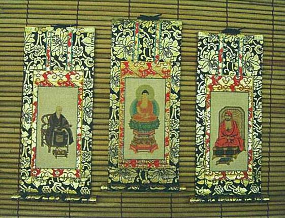 臨済宗 仏通寺派 絹本掛軸（3本1組）